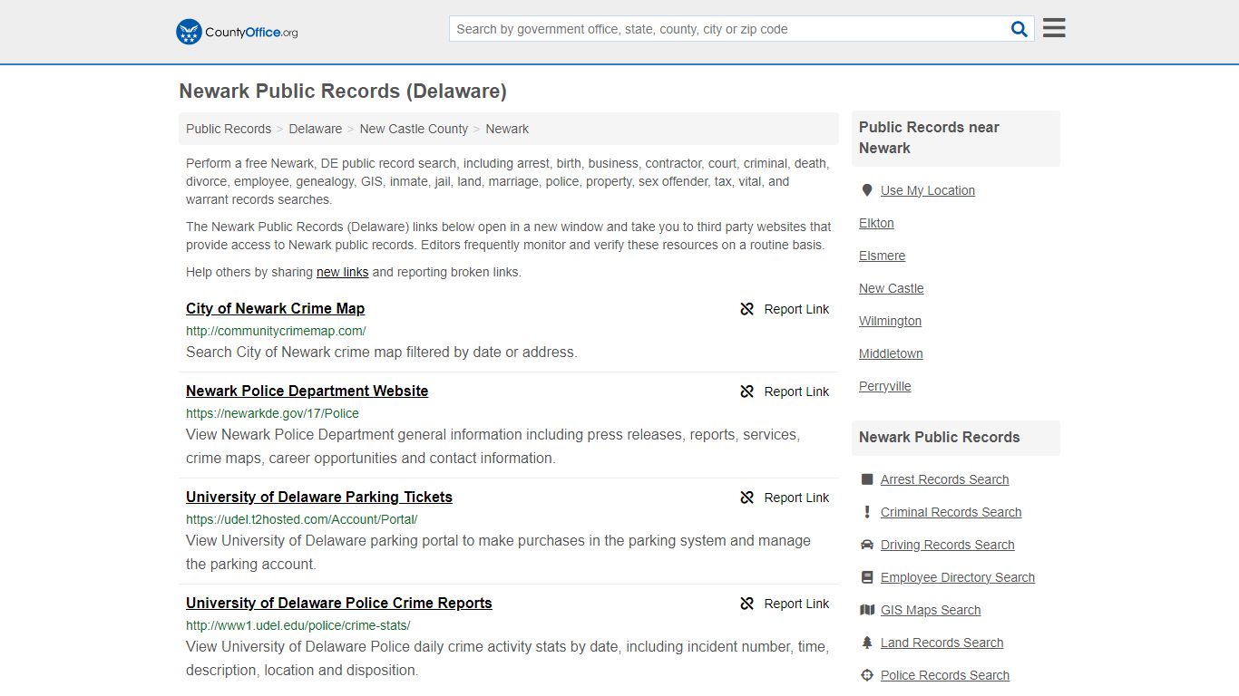 Newark Public Records (Delaware) - County Office